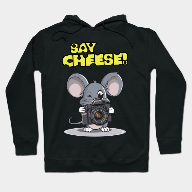 Say Cheese! – A Cute Mouse Photographer Hoodie by Infinitee Shirts